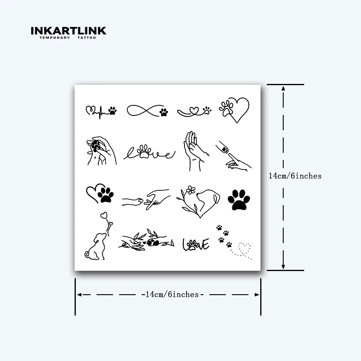 Simple Love Dog Line Temporary Tattoo,Lasts To 15 Days New Technology Magic Waterproof Semi Permanent Sticker.