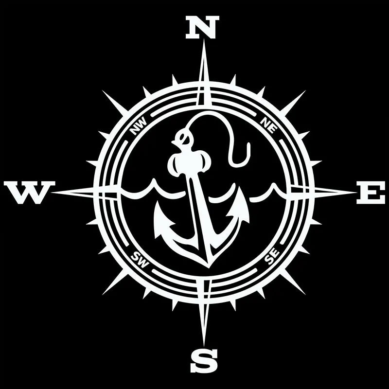 Pirate Ship Compass Car Window Vinyl Sticker