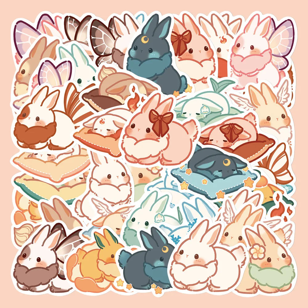 Kawaii Rabbit Stickers PVC Decals DIY Scrapbook Phone Guitar