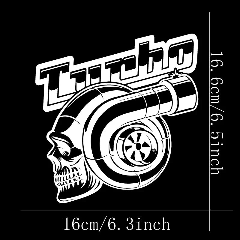 Skull Turbo Vinyl Decals for Cars, Trucks, Laptops, Walls
