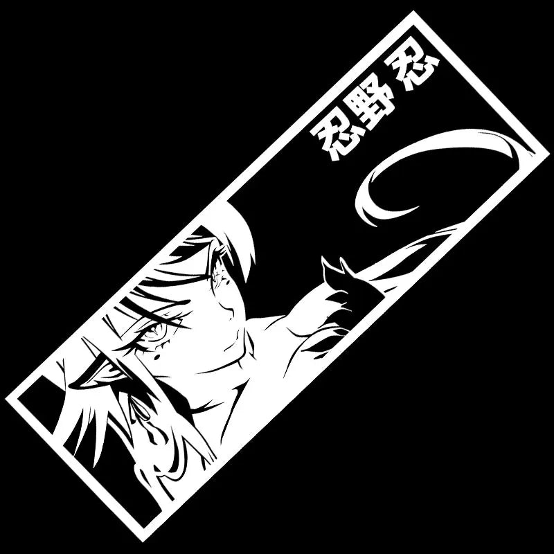 KissShot | MonogatariSeries| Car Sticker Anime Girl Comics Endure Wild Endure Stickers Window Bumper Windshield Vinyl Decals