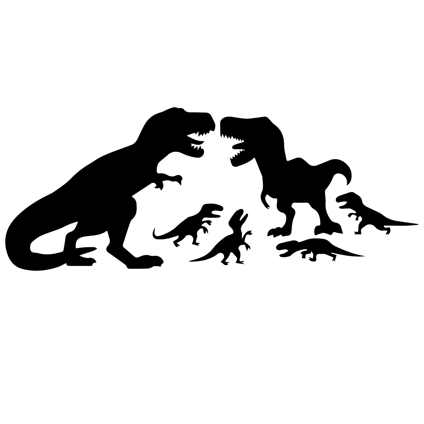 T-Rex Family Car Stickers Dinosaur Vinyl Decals