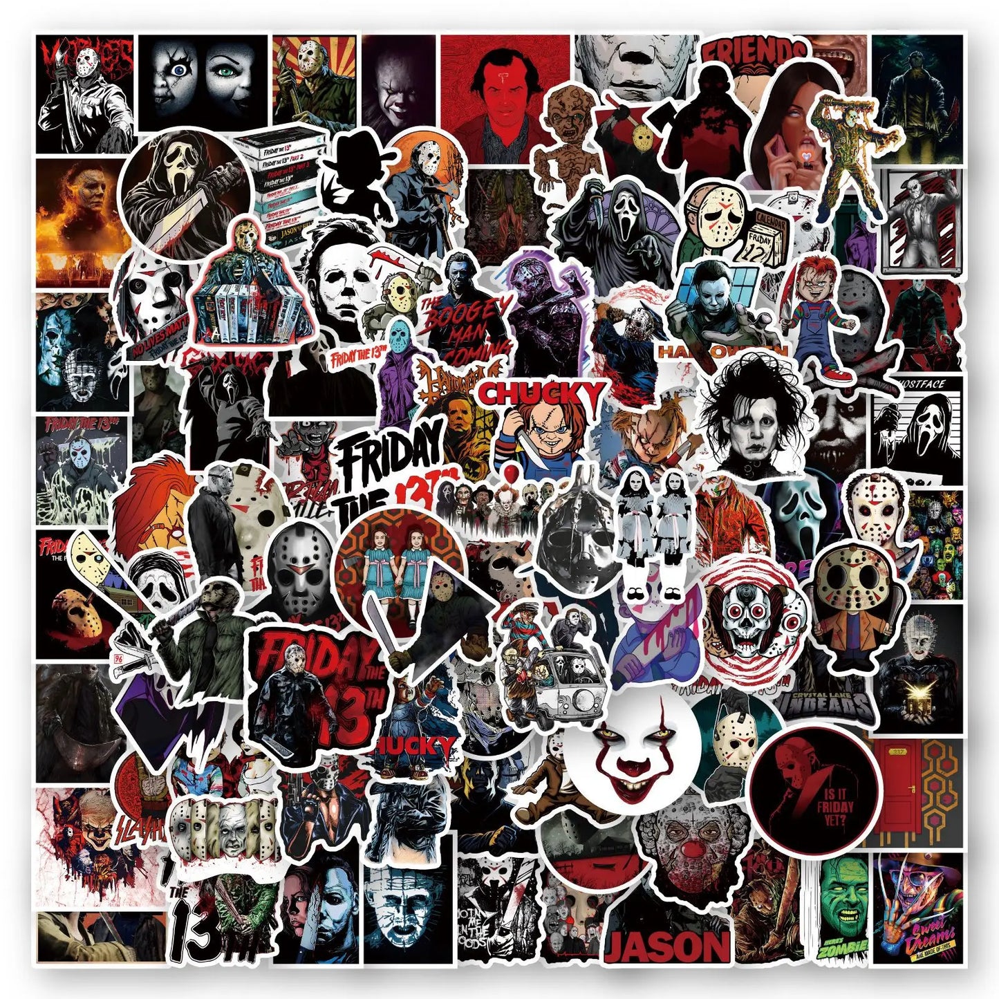Mixed Horror Movie Character Sticker Packs