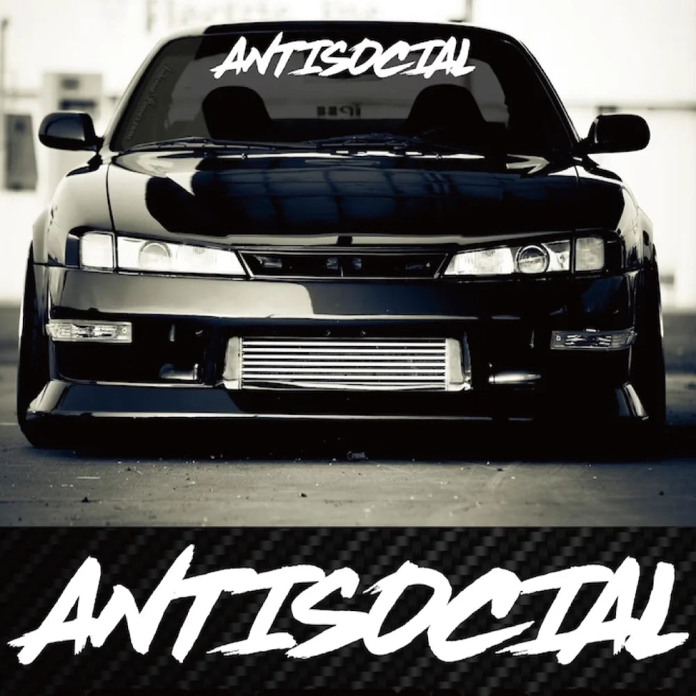 JDM Antisocial Car Sticker Vinyl Decal Flag