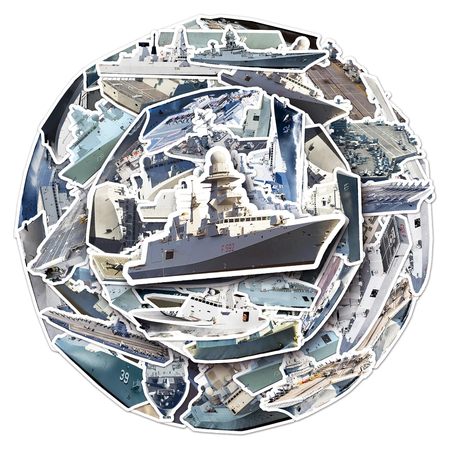 Warship Aircraft Carrier Stickers Set - Laptop, Phone, Suitcase, Notebook Decor