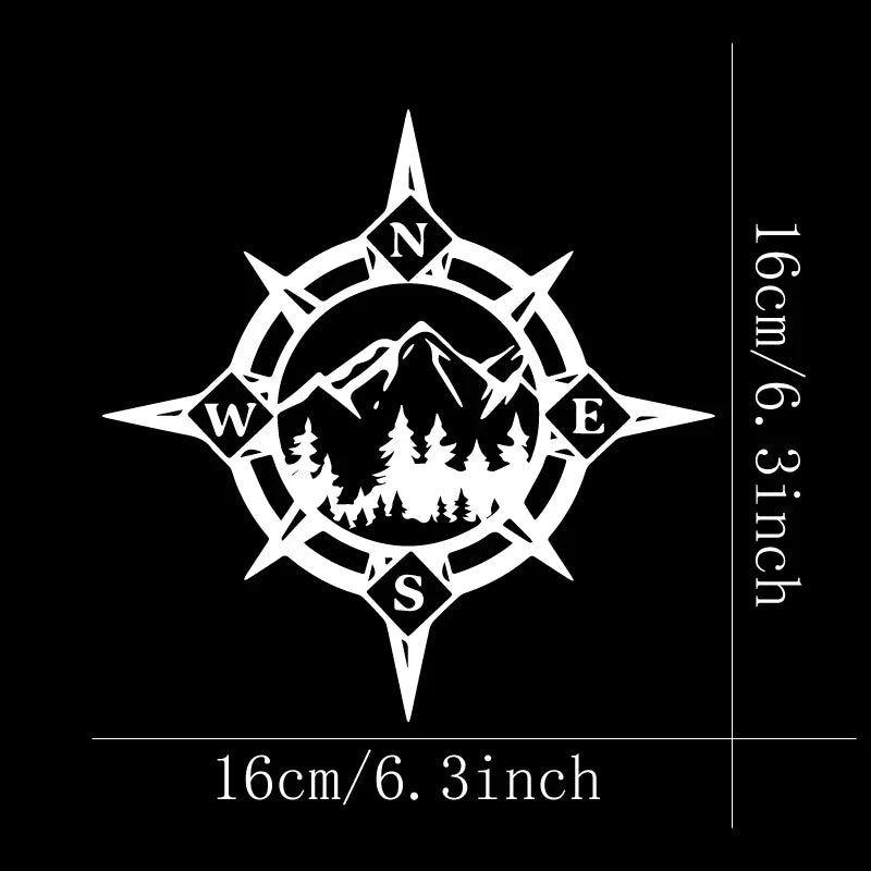 Camping Compass Vinyl Decals: Cars, Laptops, Walls, More