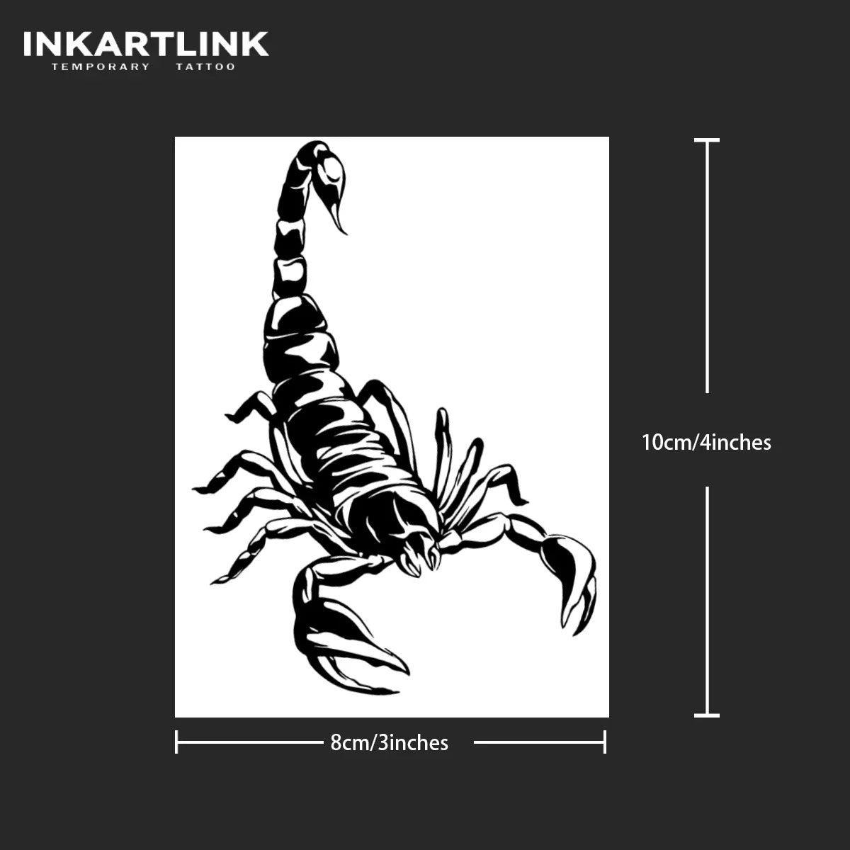 Scorpion temporary tattoo sticker, waterproof magic tattoo, lasts to 15 days fake tattoo, semi permanent tattoo