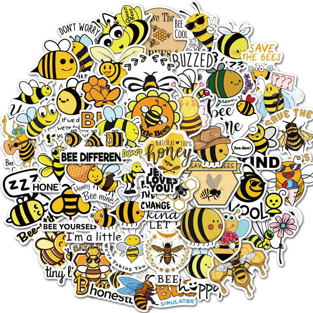Bee Stickers Pack: Laptop, Phone, Car, DIY Gifts