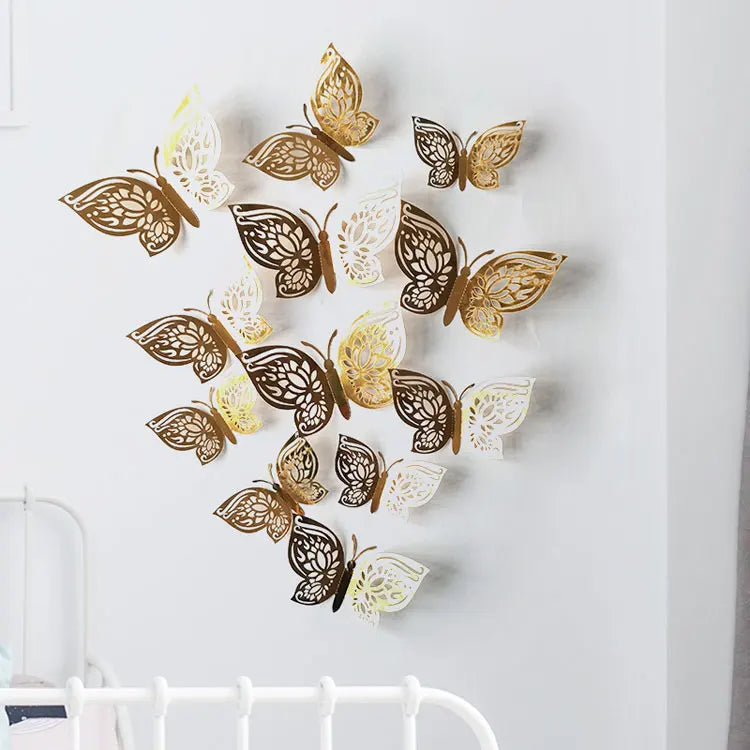 3D Butterfly Wall Stickers Set - 12Pcs Home Decor for Living Room, Party, Wedding