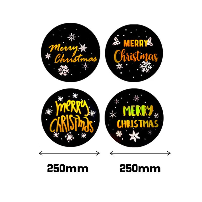 100-500Pcs Merry Christmas Stickers Seal Labels Gold Silver 1 Inch Round Stickers For Handmade Sticker Card Box Package Labels