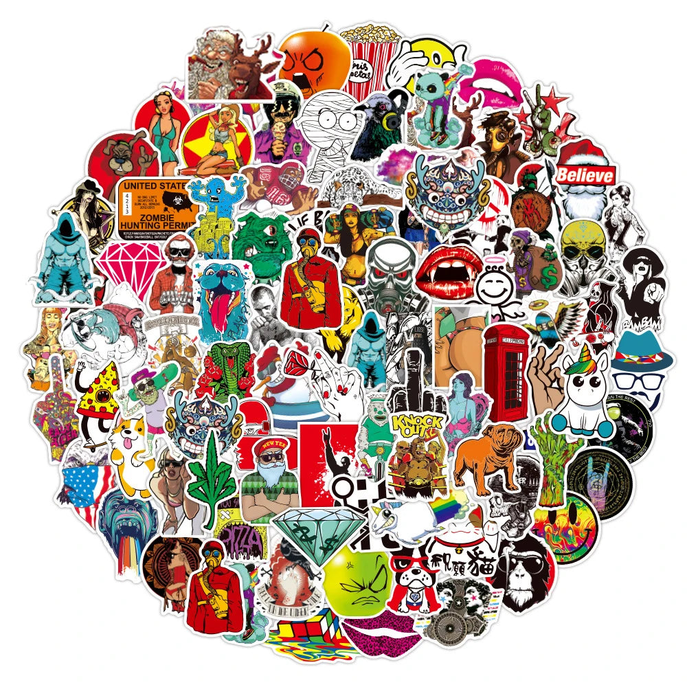 Rock Band Hip Hop Meme Stickers Pack for Laptop, Car, Guitar, Luggage, Skateboard, Kid Toys