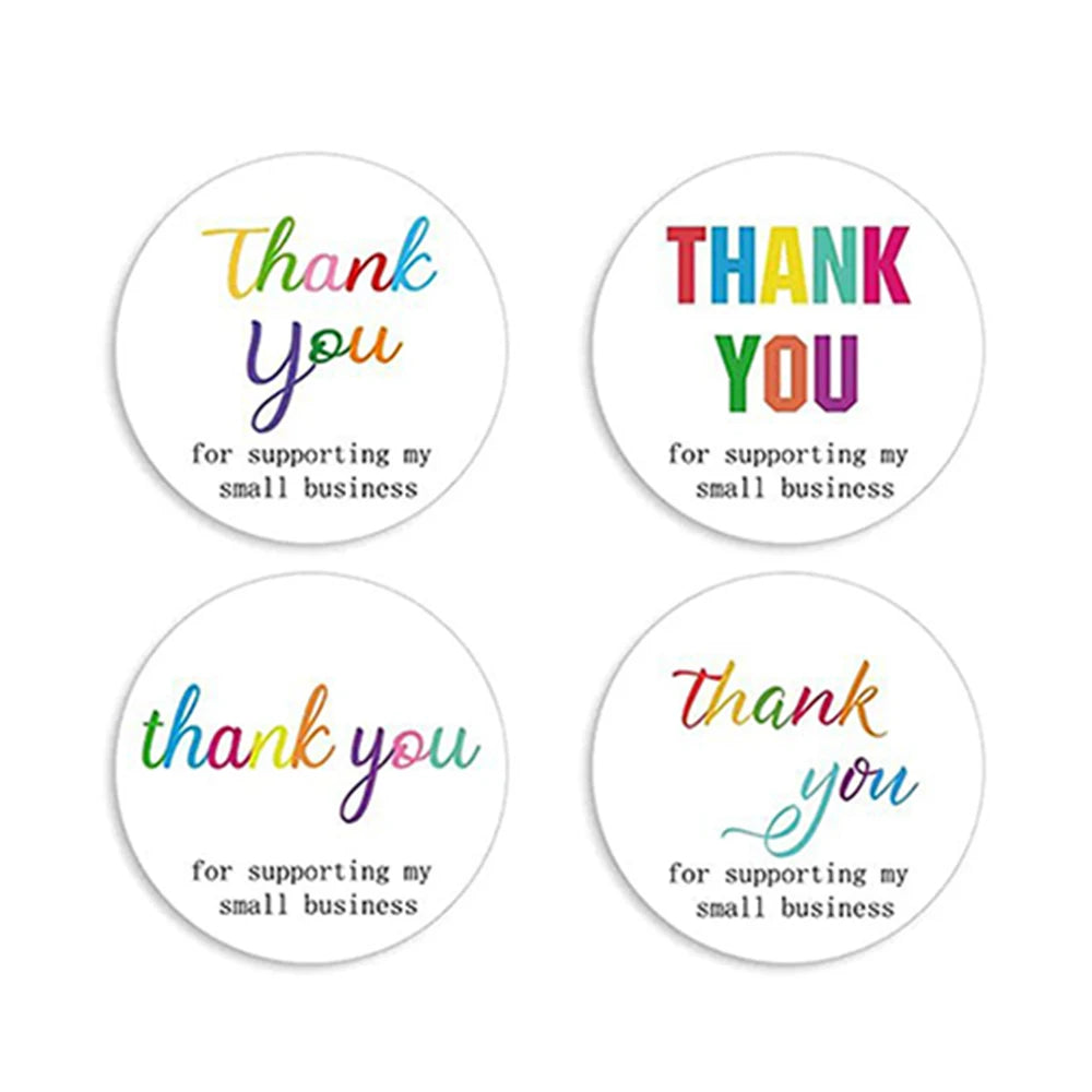 500pcs/roll Thank You Stickers Label Exquisite Design Adhesive Envelope Seals Stickers Appreciation Cards for Wedding Birthday