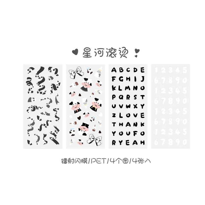 Star Cruise Animal Stickers: Cute Kawaii Scrapbooking Set