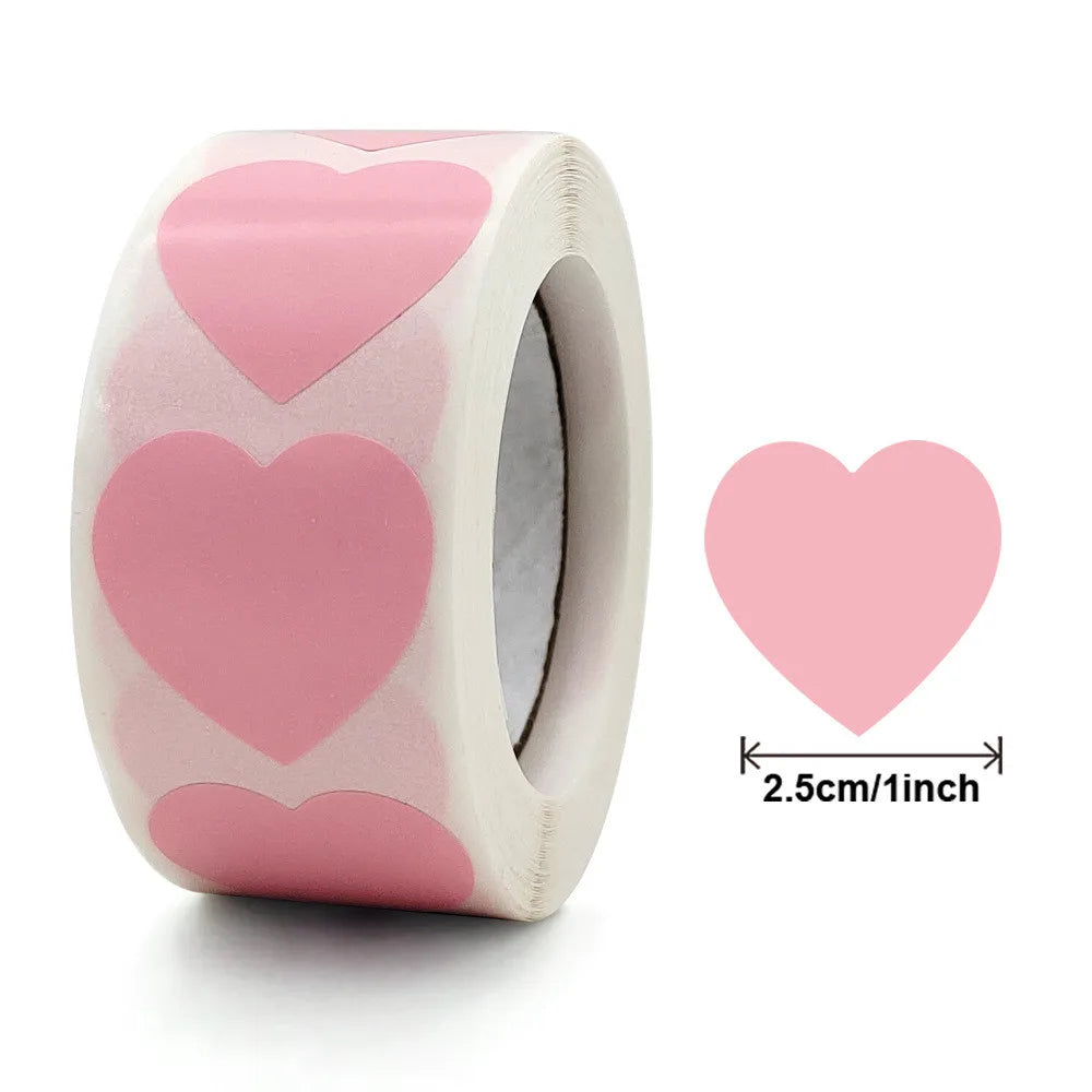Valentine's Heart Stickers for Kids - Reward & Gift Labels