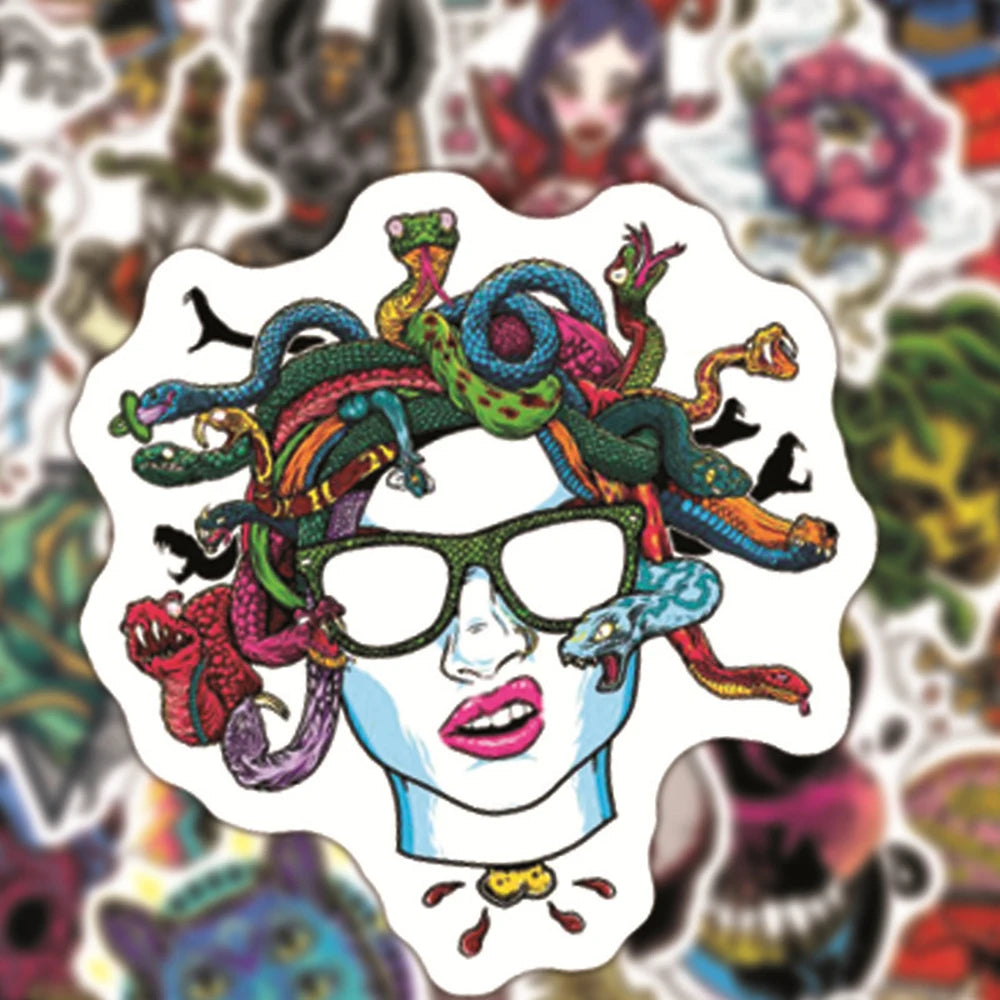 10/50/100PCS Horror Series Stickers Skull Zombie Skateboard Guitar Laptop Motorcycle Suitcase Bike Cool Sticker Decal Kid Toy