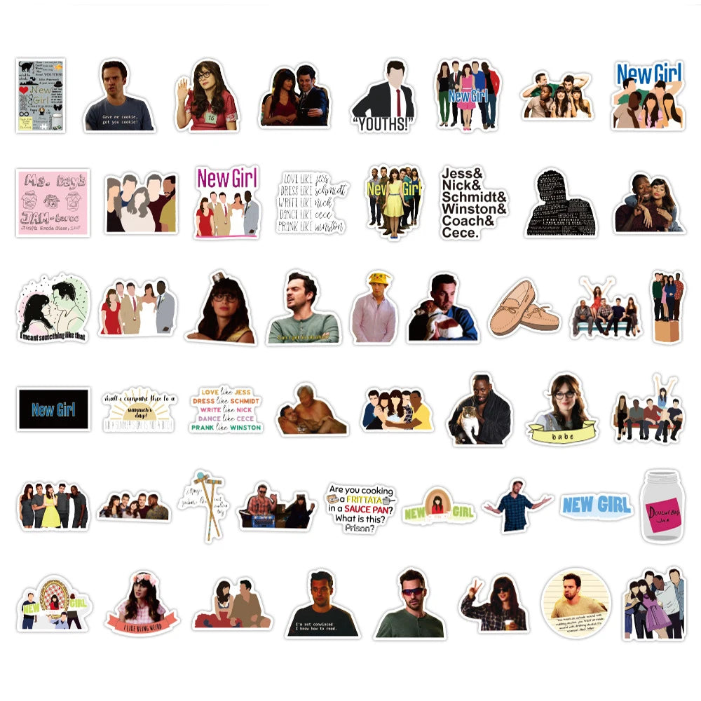 10/30/50PCS TV Show New Girl Sticker Packs