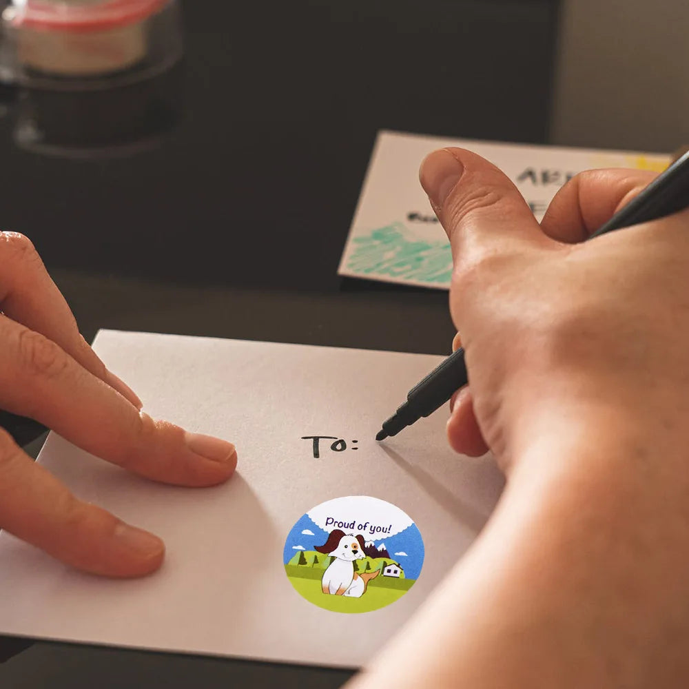 500pcs/roll Reward Stickers 'WOW! YOU DID IT' Encourage Labels Motivational Stickers