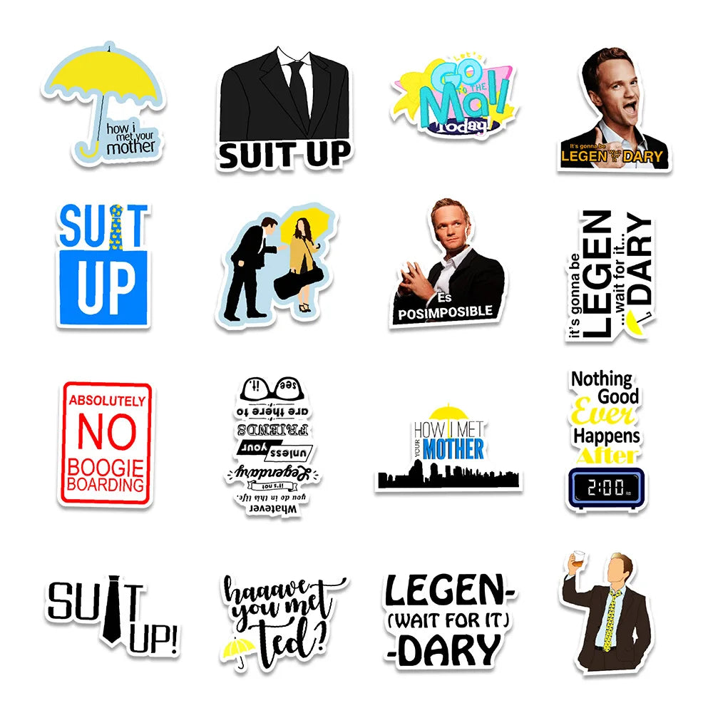 10/30/50PCS TV Show “How I Met Your Mother” Sticker Packs