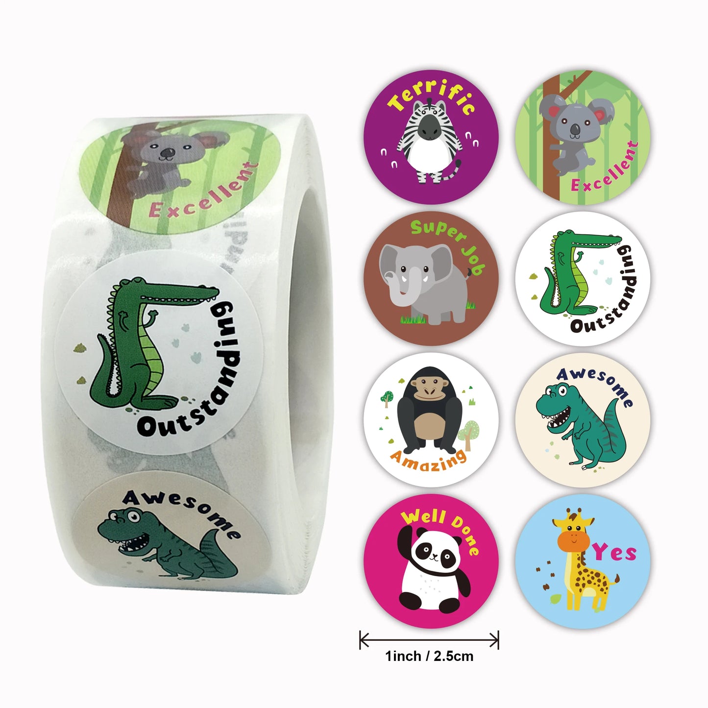 500 Pcs/Pack Cartoon Aniamls Sticker Teacher Reward Stickers School Student Encouragement Words For Kids Toy Sticker