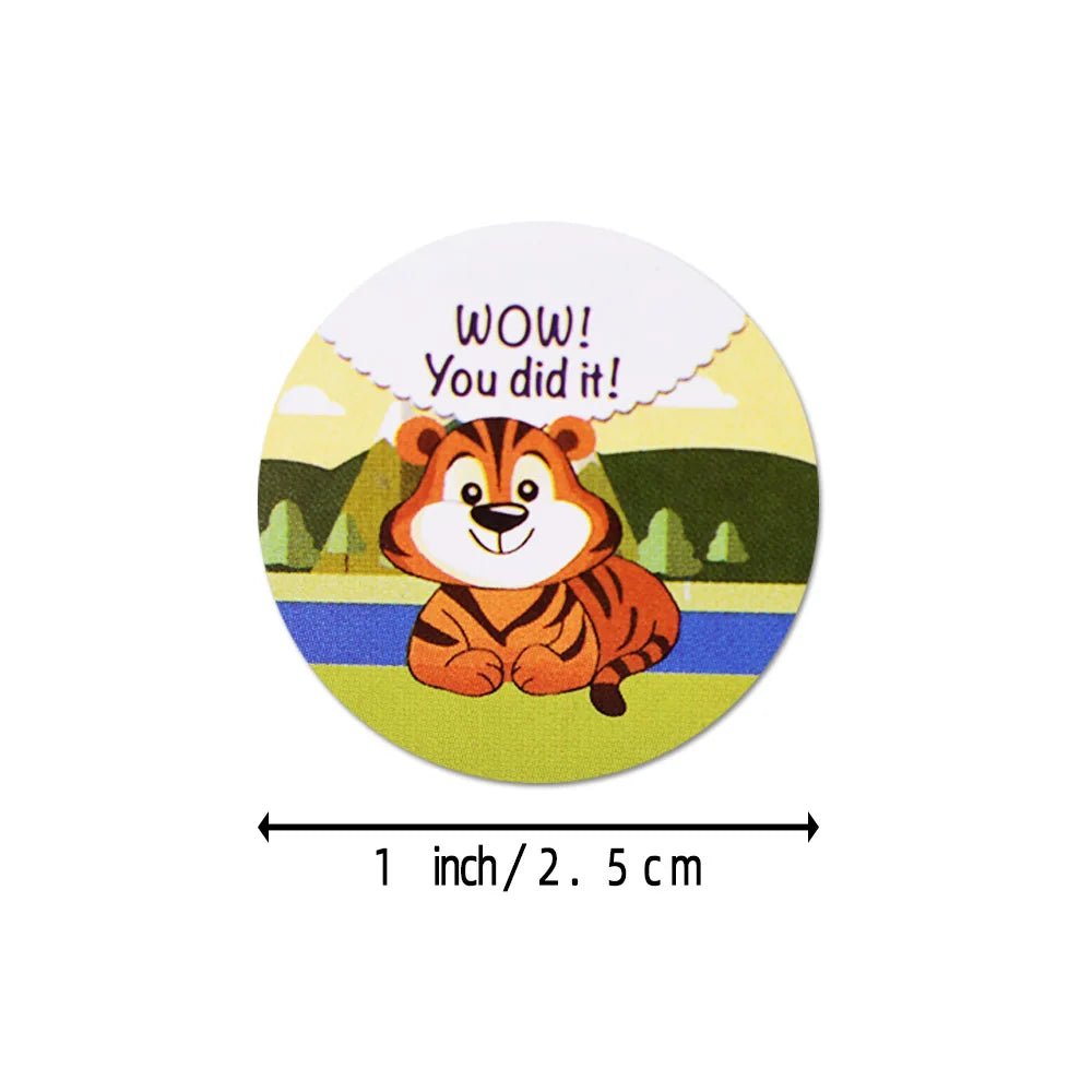500pcs/roll Reward Stickers 'WOW! YOU DID IT' Encourage Labels Motivational Stickers