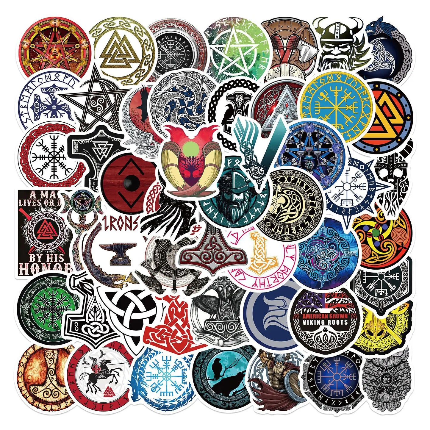 Viking Totem Stickers Compass Tree of Life Fridge Guitar Skateboard Suitcase Laptop