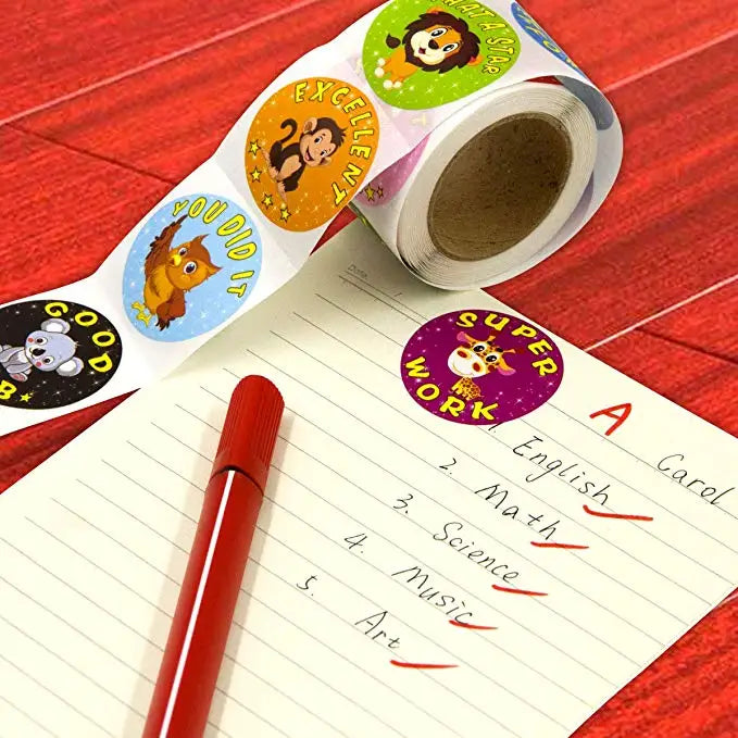 500 Pcs/Pack Cartoon Aniamls Sticker Teacher Reward Stickers School Student Encouragement Words For Kids Toy Sticker
