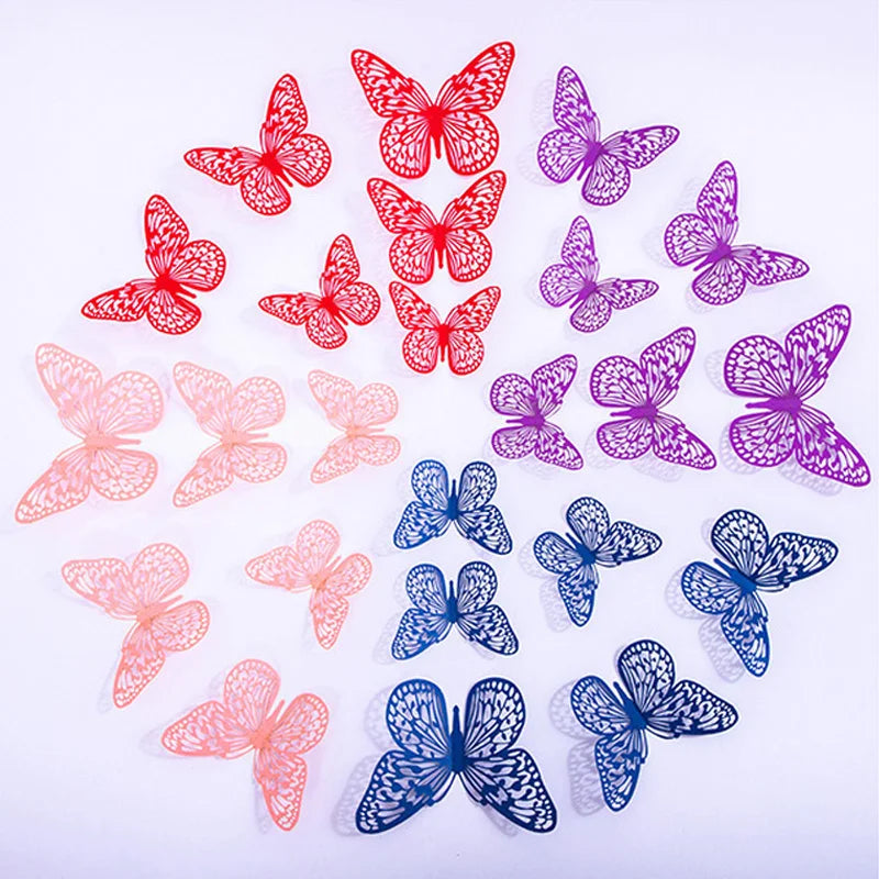 12Pcs 3D Butterfly Wall Stickers for Home Decoration