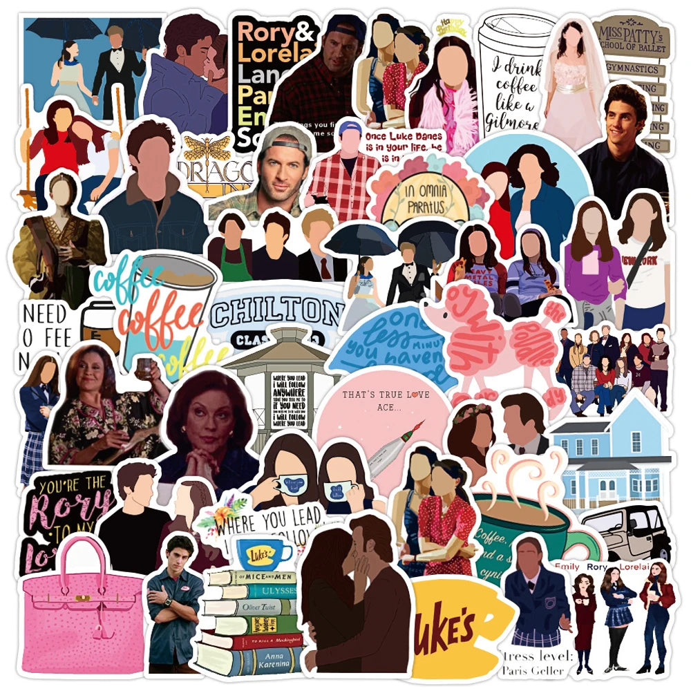Gilmore Girls Funny Stickers Pack - Skateboard, Fridge, Phone, Motorcycle, Luggage Decals