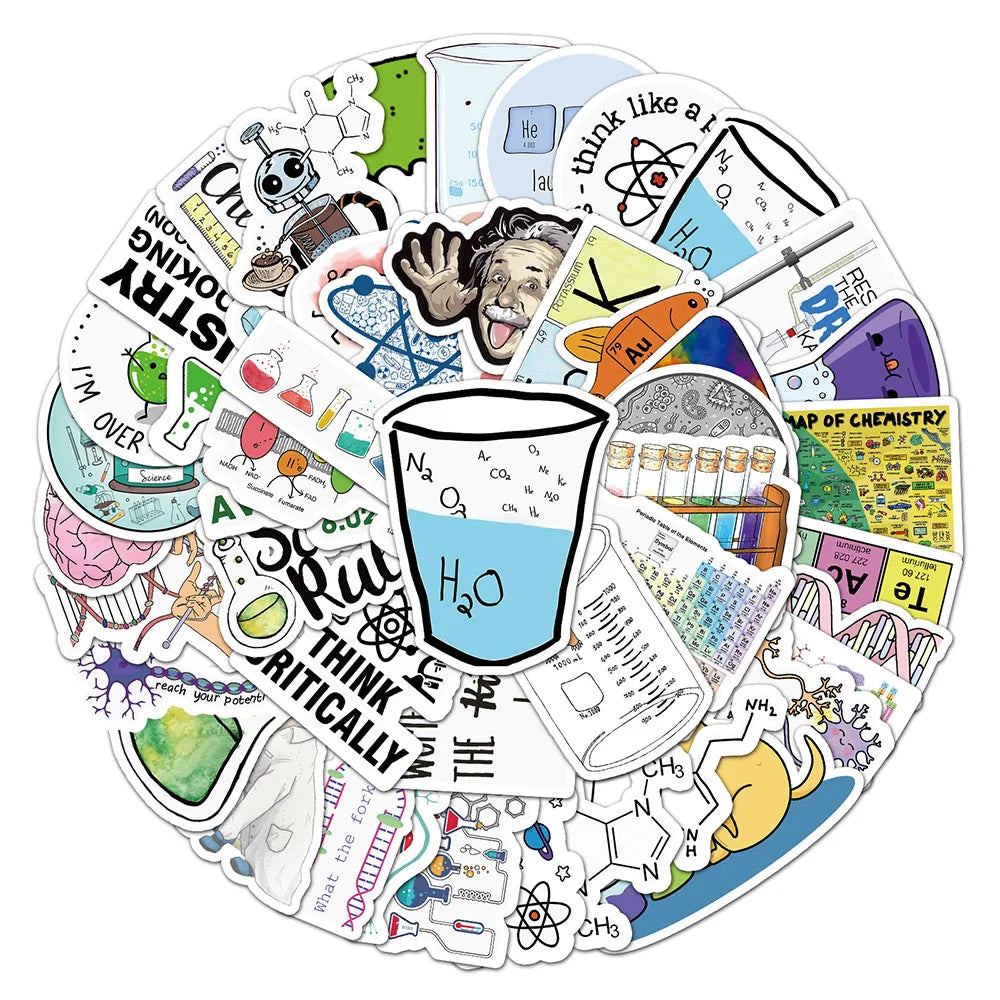 Science Lab Chemistry Stickers Pack - Funny Scientist Decals for Laptop, Phone, Skateboard, Kid Toy