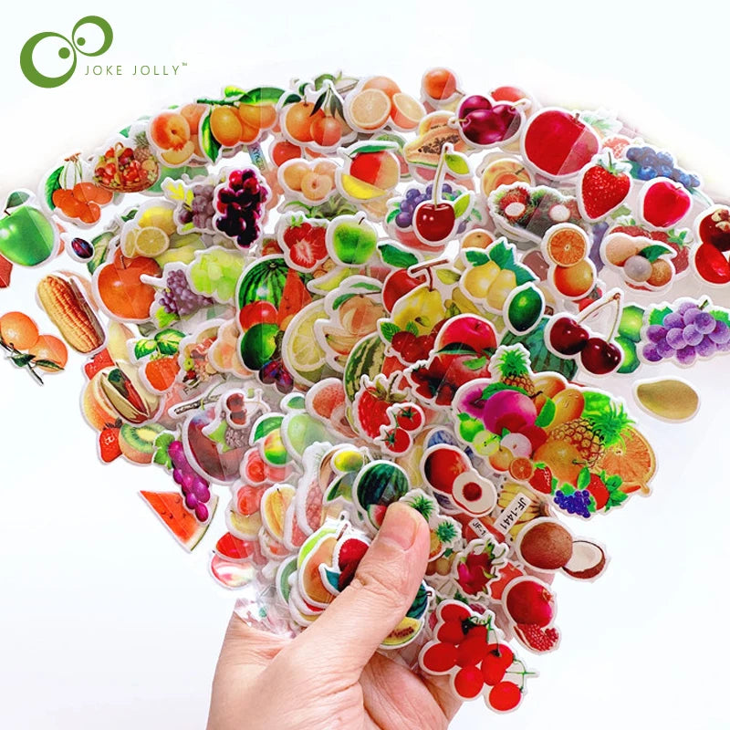 6 Sheets 3D Puffy Kids Stickers - Cartoon, Fruit, Vegetable - Birthday Gift, Scrapbooking