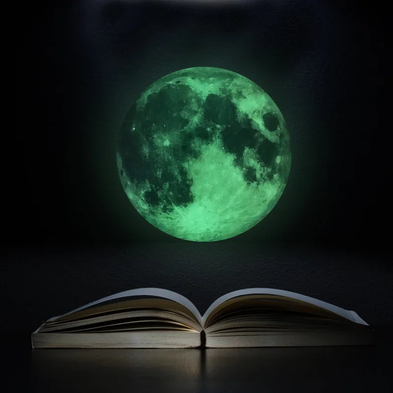 30cm Glow 3D Moon Wall Stickers for Kids Room Decor