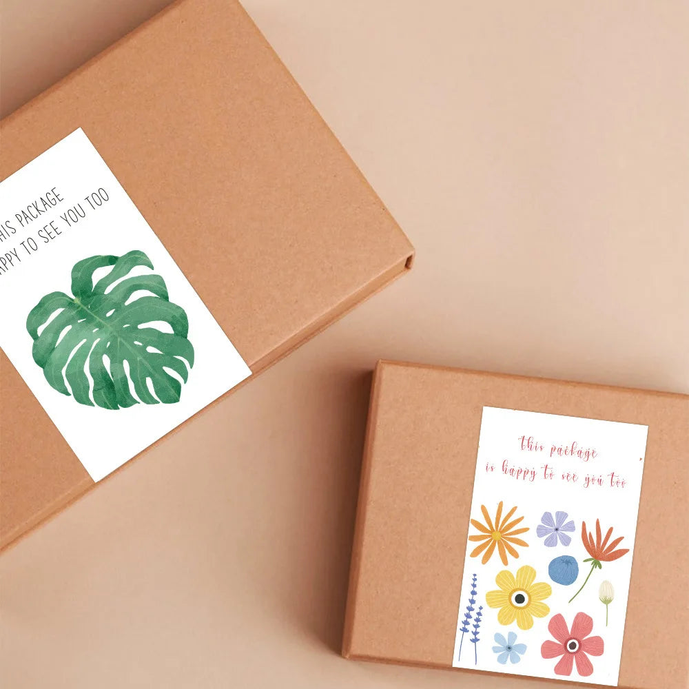 150pcs This package is happy to see you too stickers 5*8 cm Thank you labels stickers for small business package decor stickers