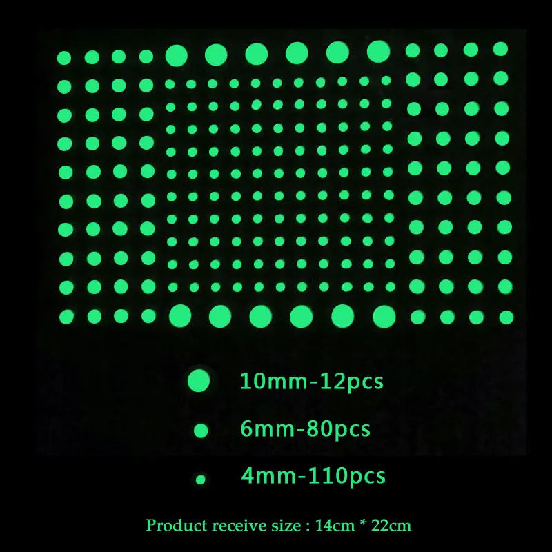 202 Pcs 3D Glow in the Dark Stars Wall Stickers Kids Room Decor