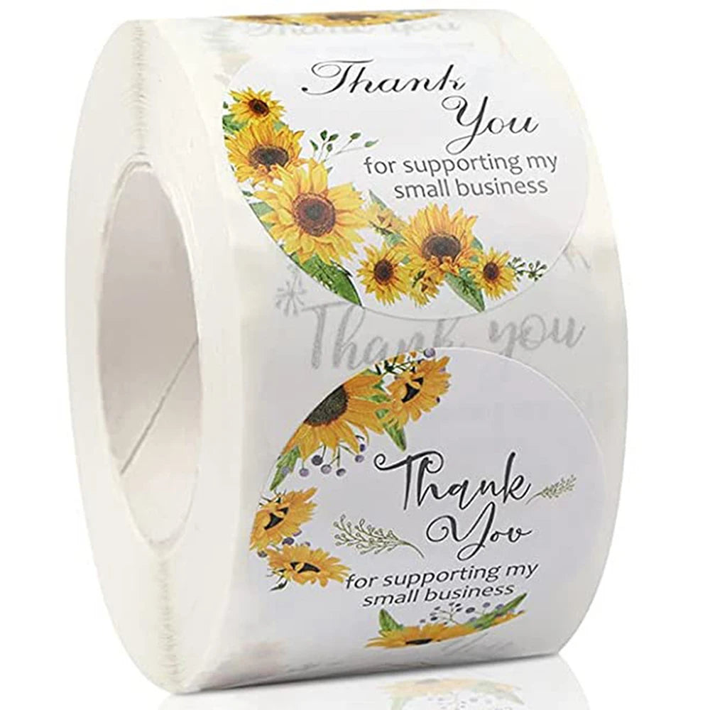 500pcs/roll Happy Mail Stickers , Cute Rainbow Thank You Sticker Labels for Small Business,Envelope Bag Packaging Seals Shipping