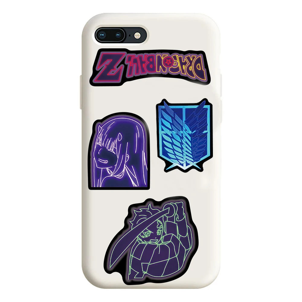 10/30/50PCS Neon Light Anime Stickers Mix Jujutsu Kaisen Hunter×Hunter Stickers DIY Car Phone Laptop Bike Toy Sticker for Kids