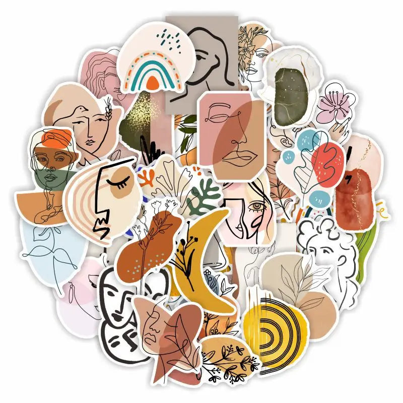 French Art Pop Stickers: Aesthetic Waterproof Decals for Phone, Laptop, Water Bottle, Scrapbook, Diary
