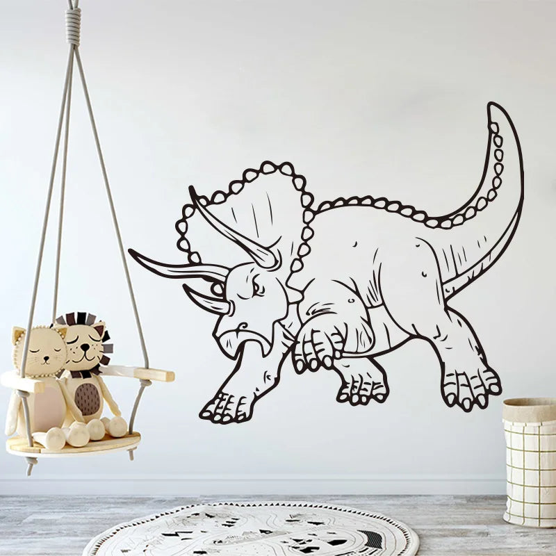Triceratops Dinosaur Wall Sticker Kids Room Decal Vinyl