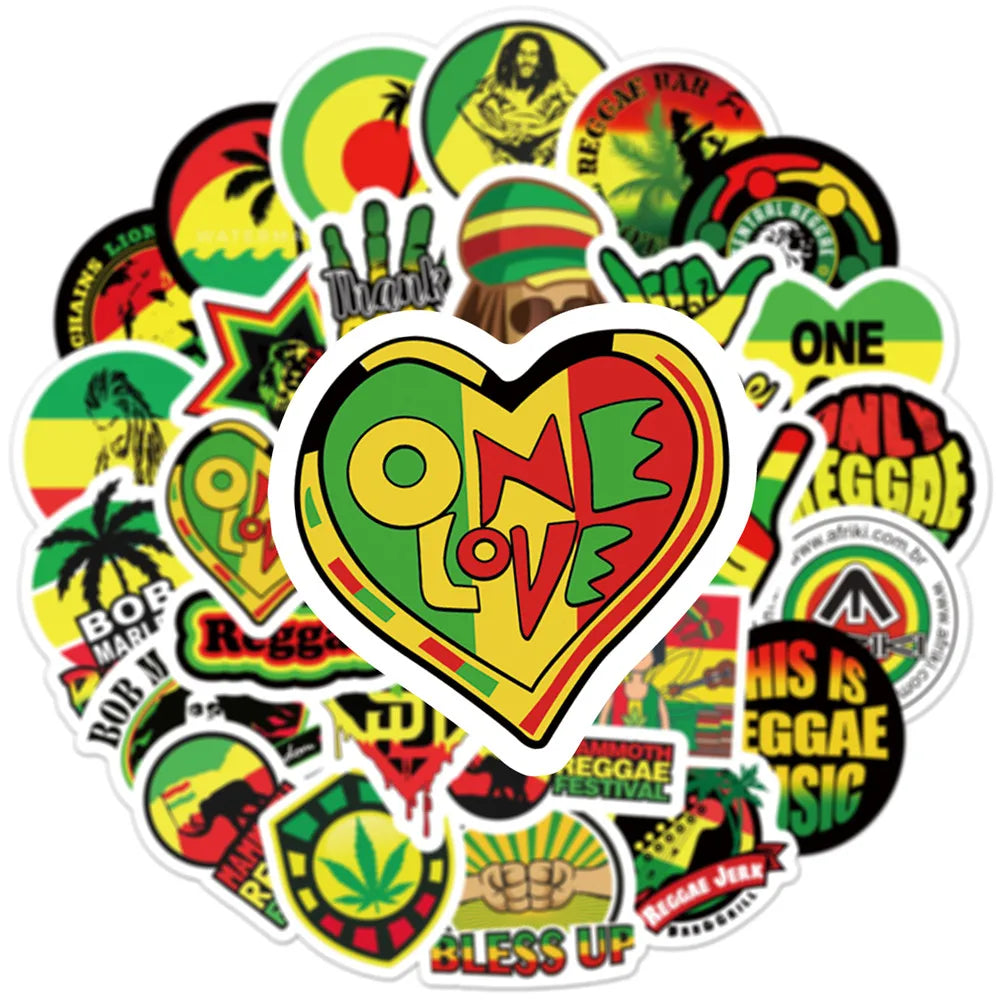 Bob Marley Reggae Music Sticker Packs