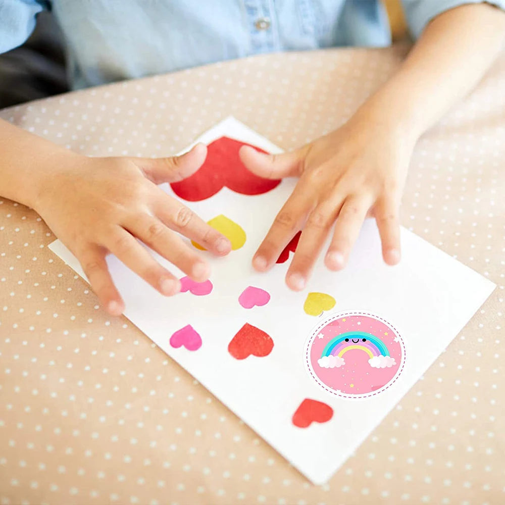 100-500PCS Cute Unicorn Reward Stickers Children Girl Gift Scrapbook Decoration Label 1Inch Handmade DIY Cartoon Toy Stickers