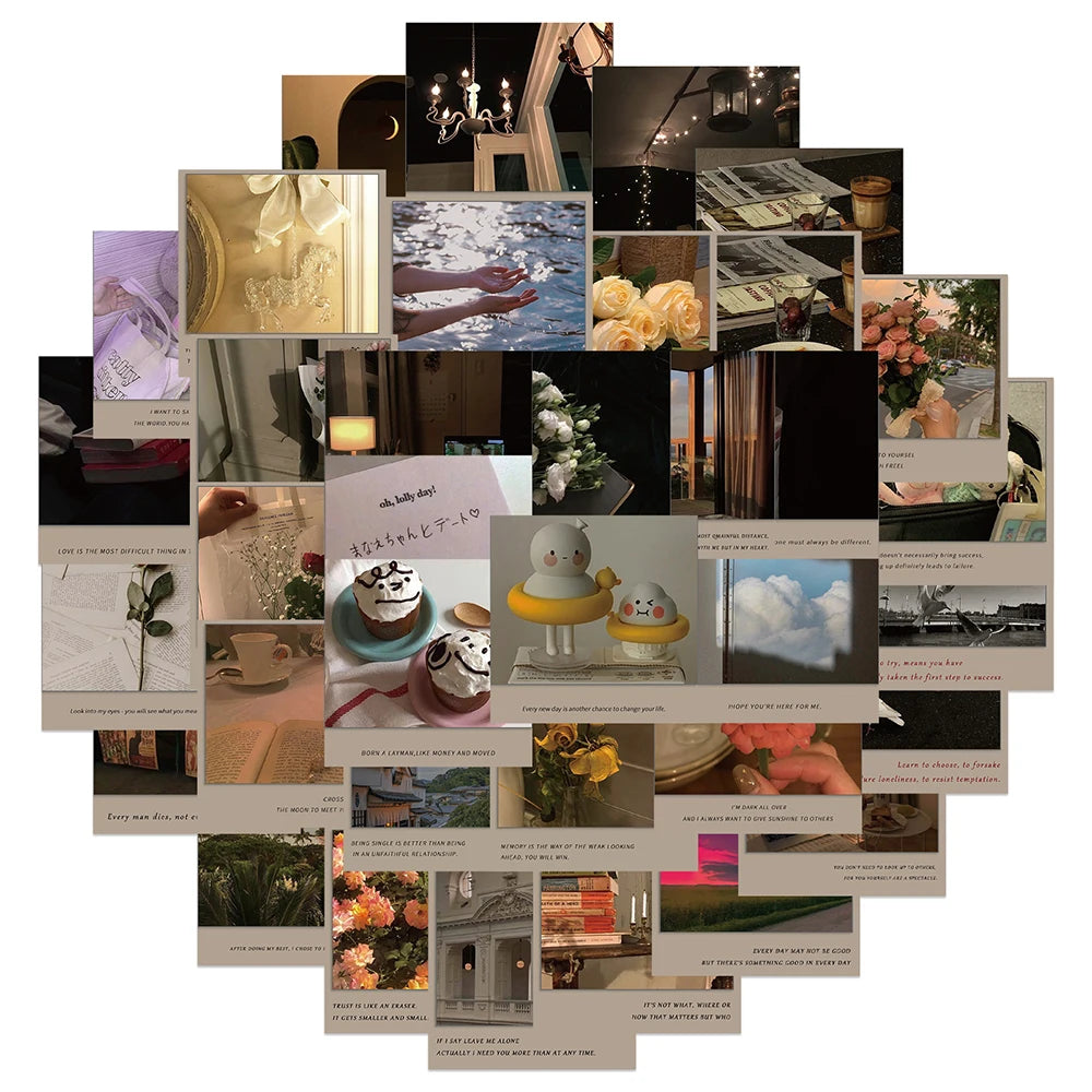 Retro Aesthetic Stickers Pack - Cute Vintage Decals for Phone, Laptop, Luggage, Guitar, Kids