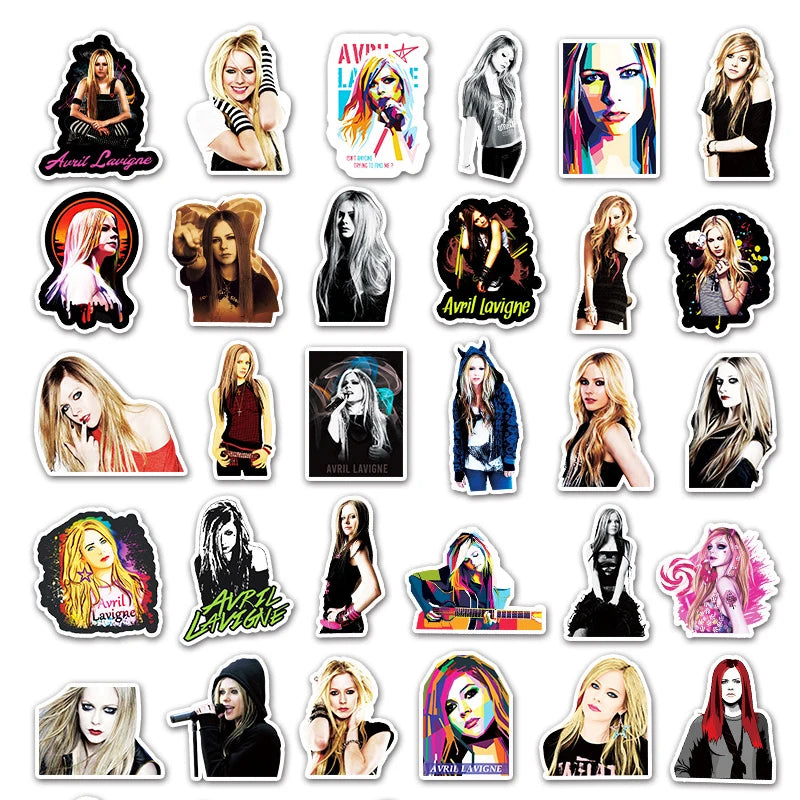 10/30/50PCS Singer Avril Lavigne Stickers DIY Phone Laptop Luggage Guitar Wall Notebook Car Graffiti Decal Toy Sticker for Kids