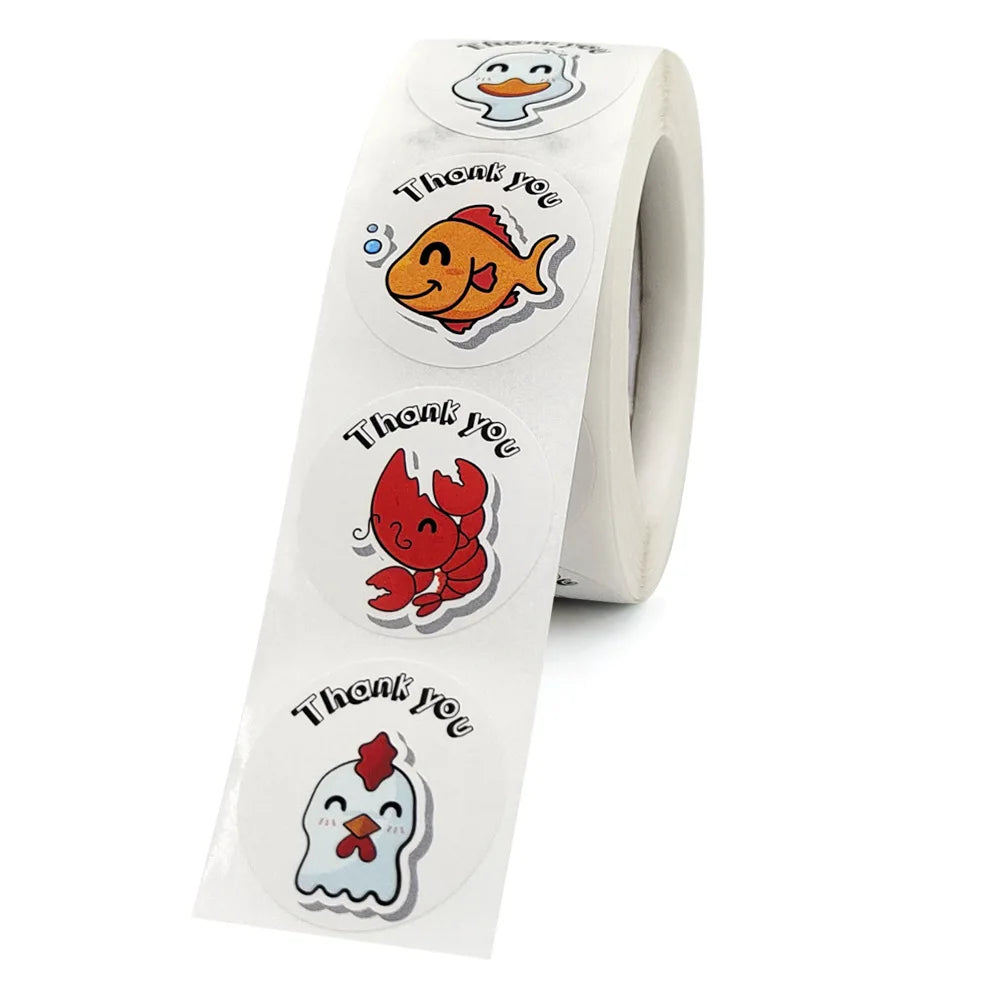 Stickers 500 Pcs/rollSea Animal Series Cute Stickers Office Stationery Decoration Sealing Stickers Kawaii Stickers