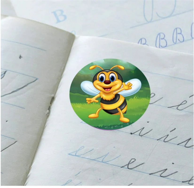500pcs/roll Zoo Animals Laptop Stickers Reward Motivational Teacher Decals Ocean Life Sticker Toys for Children Kids on Car Book