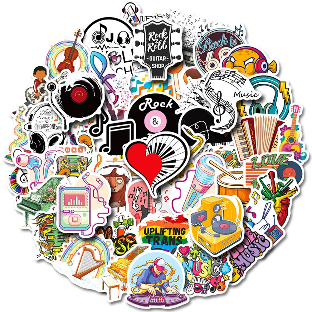 Kawaii Rock Band Stickers for Guitar, Laptop, Luggage, Skateboard - 10/30/50PCS
