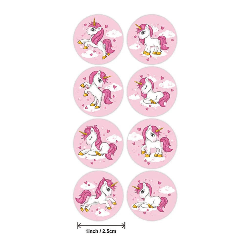100-500pcs Animal Unicorn Sticker kids Reward Sticker Gift Decoration Label Teacher Encouragement Student Stationery Stickers