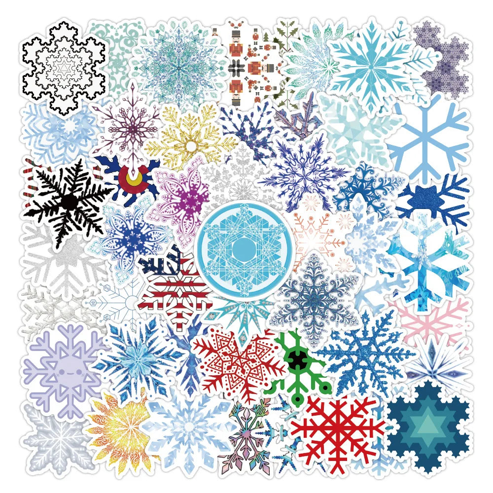 Snowflake Stickers Christmas Decoration Waterproof Decals for Laptop Phone Car Wall