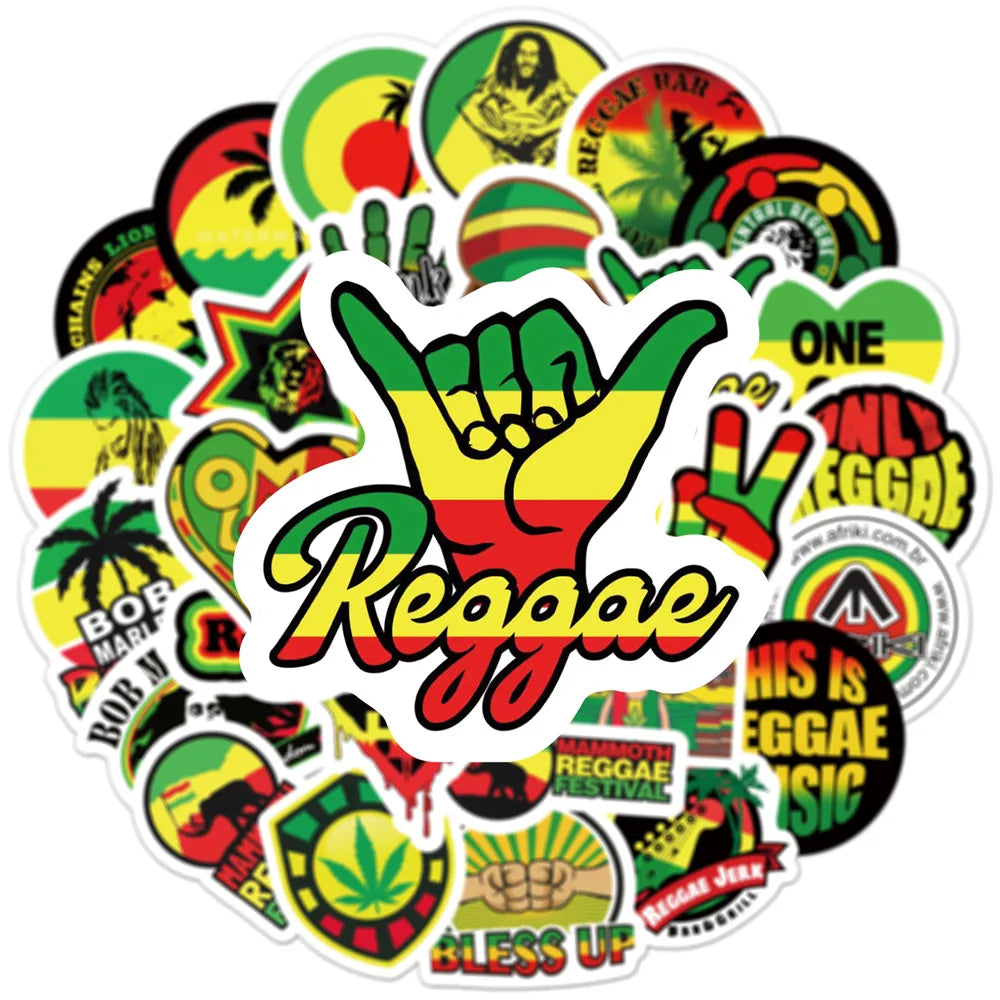 Bob Marley Reggae Music Sticker Packs