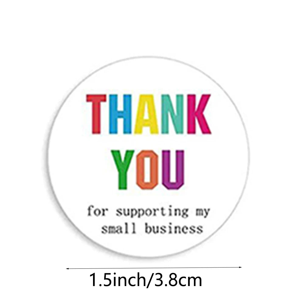 500pcs/roll Thank You Stickers Label Exquisite Design Adhesive Envelope Seals Stickers Appreciation Cards for Wedding Birthday