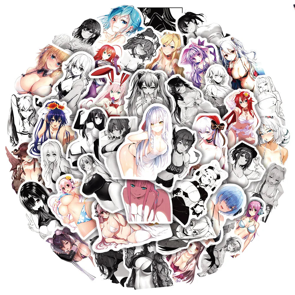 Anime Hentai Bunny Girl Waifu Waterproof Stickers Decals (10/30/50/100pcs)