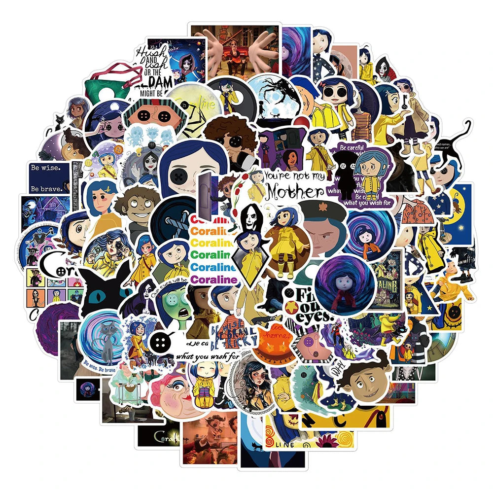 Coraline Secret Door Stickers Waterproof Cartoon Decals 10/30/50/100PCS